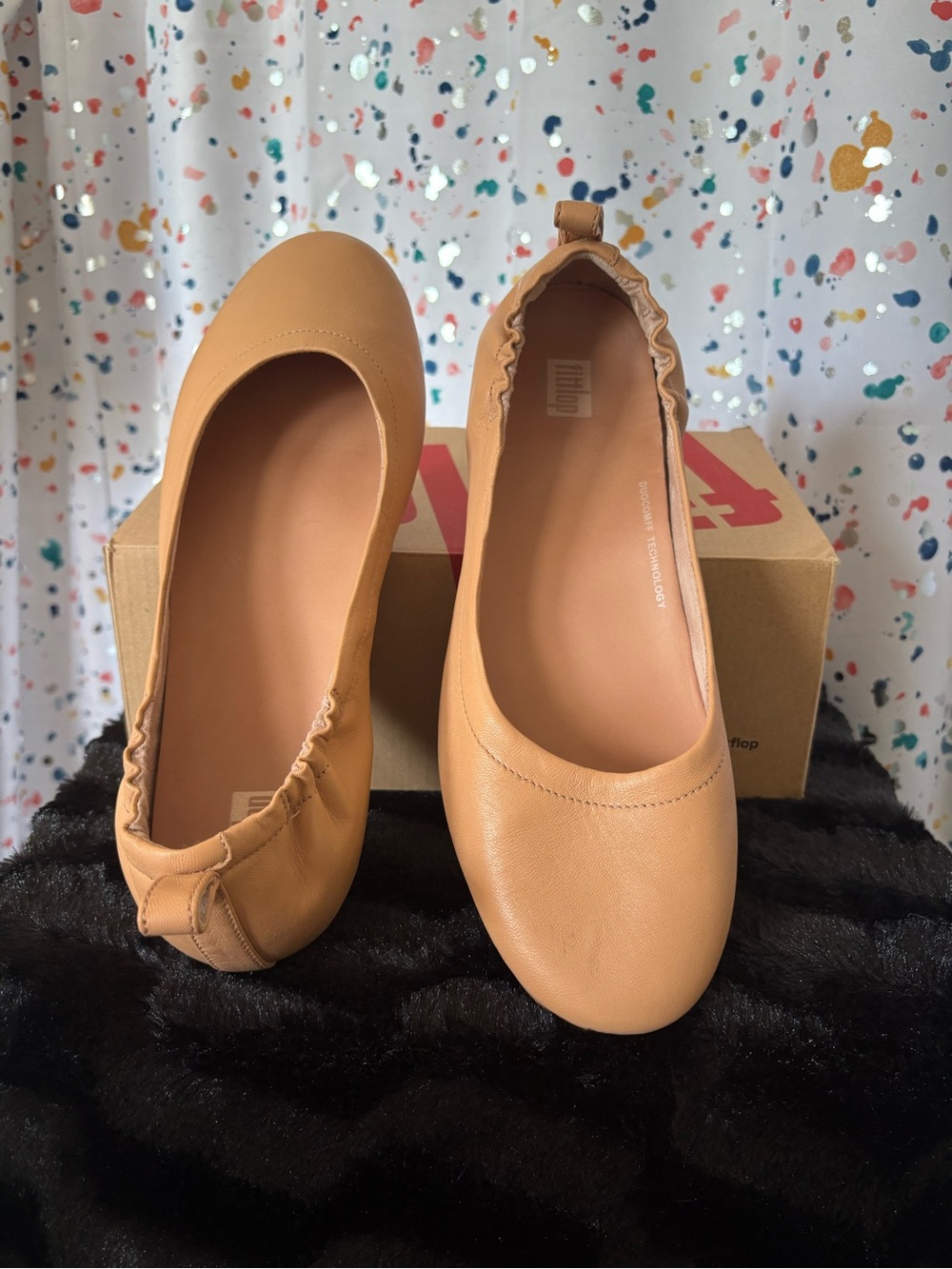 Fitflop Women's Tan Leather Ballet Flats
